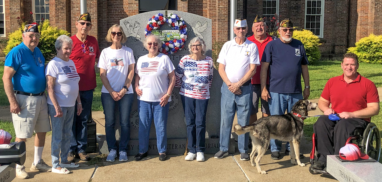  Shelby County Veterans of Foreign Wars 8904 members, Auxiliary, and friends gathered at the Veteran’s Memorial on the grounds of the 1885 Historic Courthouse in Center Thursday, August 27 to commemorate the 70th anniversary of the signing of the armistice ending the Korean War. (Leon Aldridge photo/The Light and Champion)