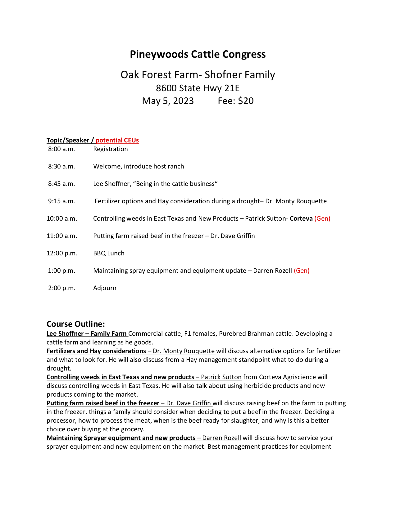Pineywoods Cattle Congress