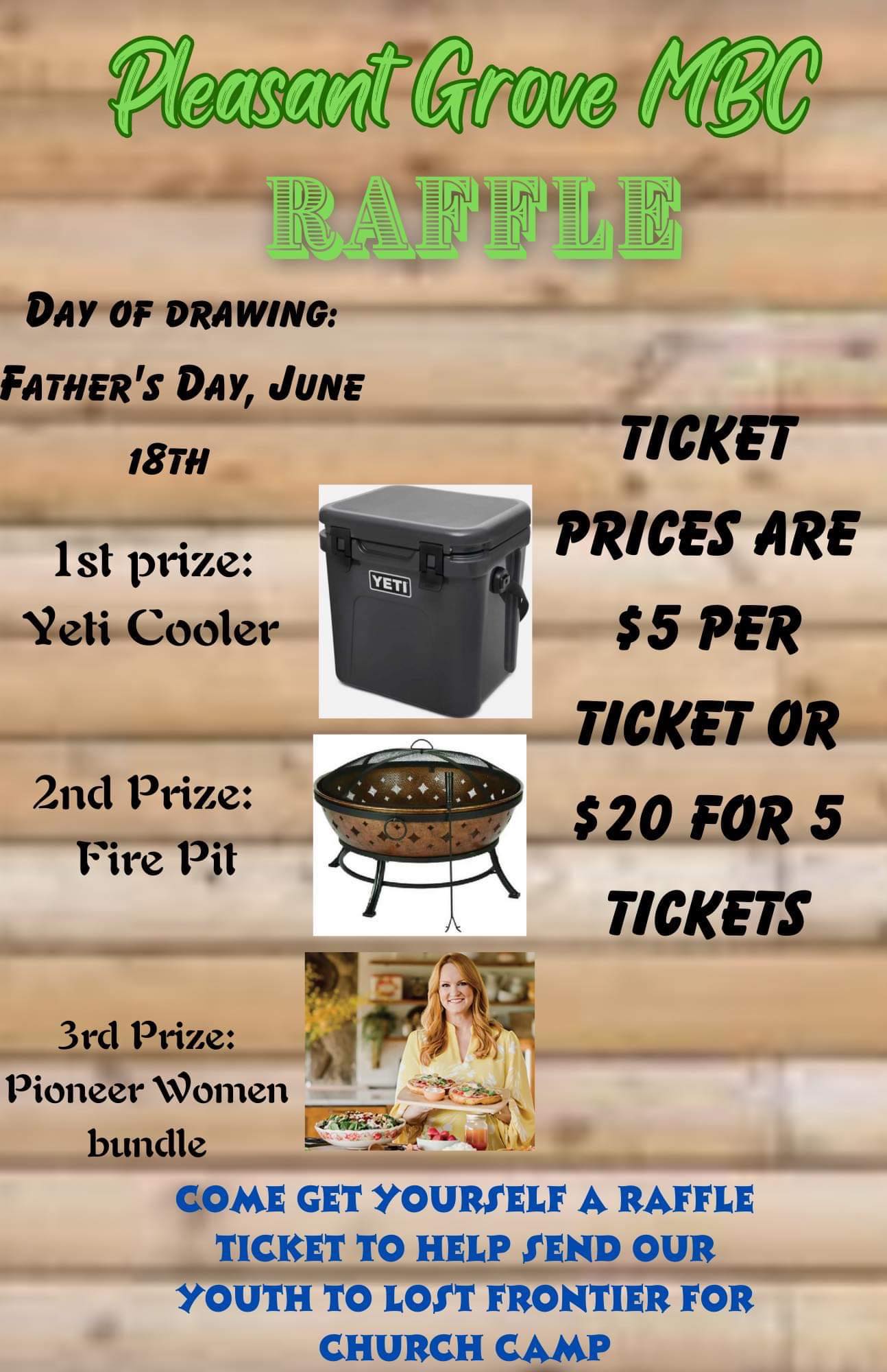 Pleasant Grove Raffle Fundraiser Saturday, June 17