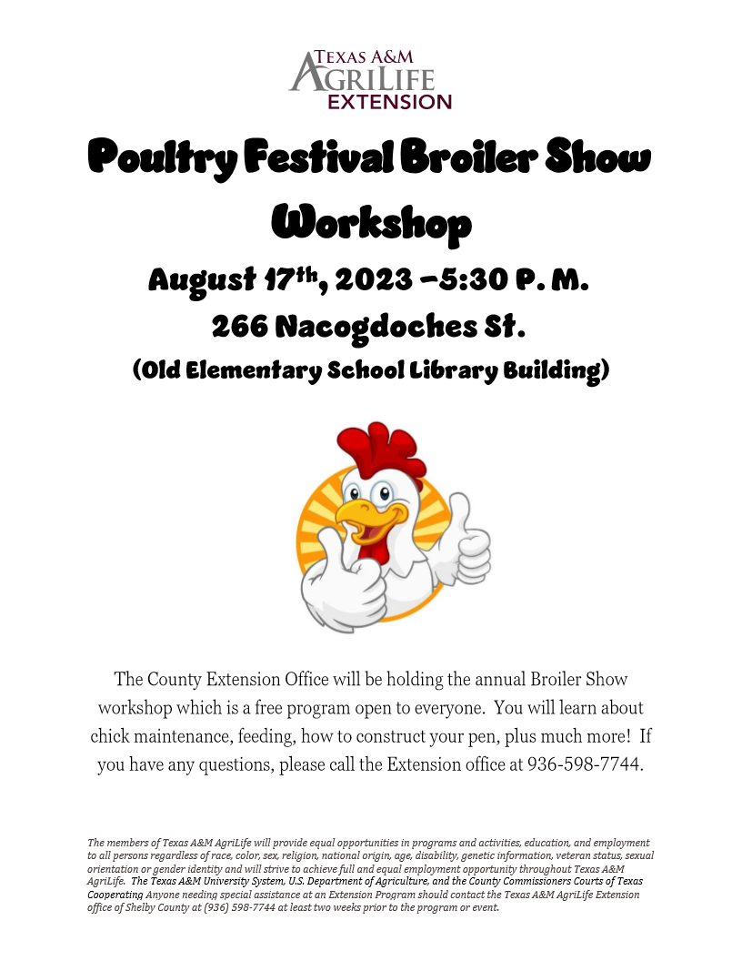 Broiler Show Workshop