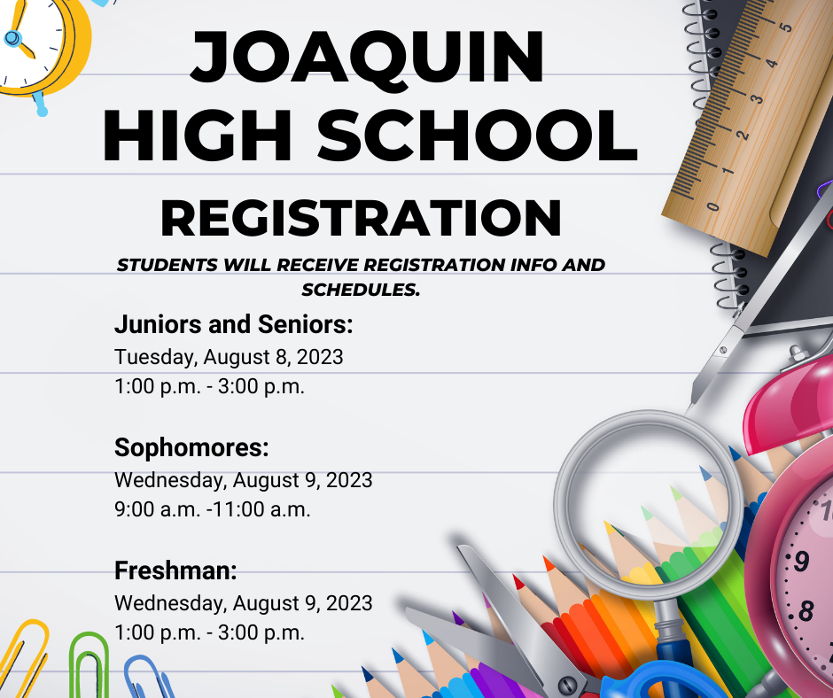 Joaquin ISD Student Registration 2023-24