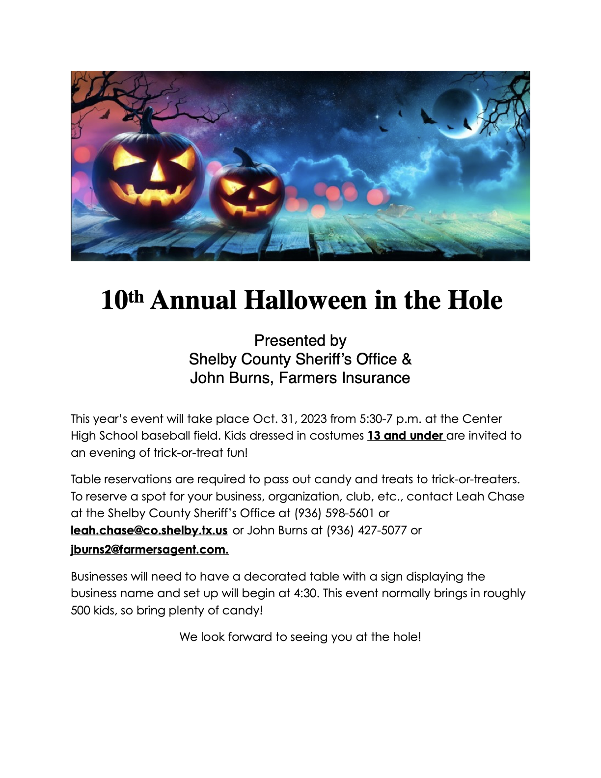 10th Annual Halloween in the Hole 