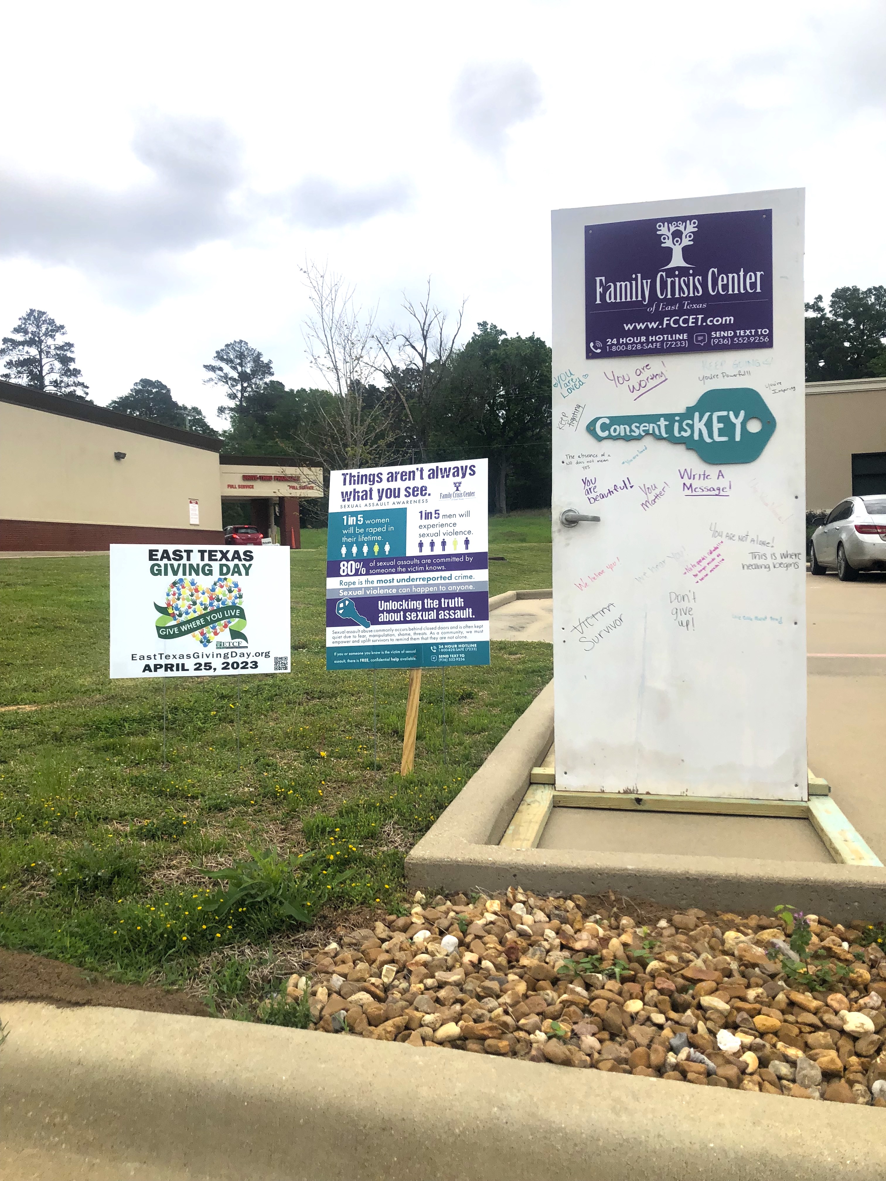 Sexual Assault Awareness Month Art Display at Cline Family Medicine 