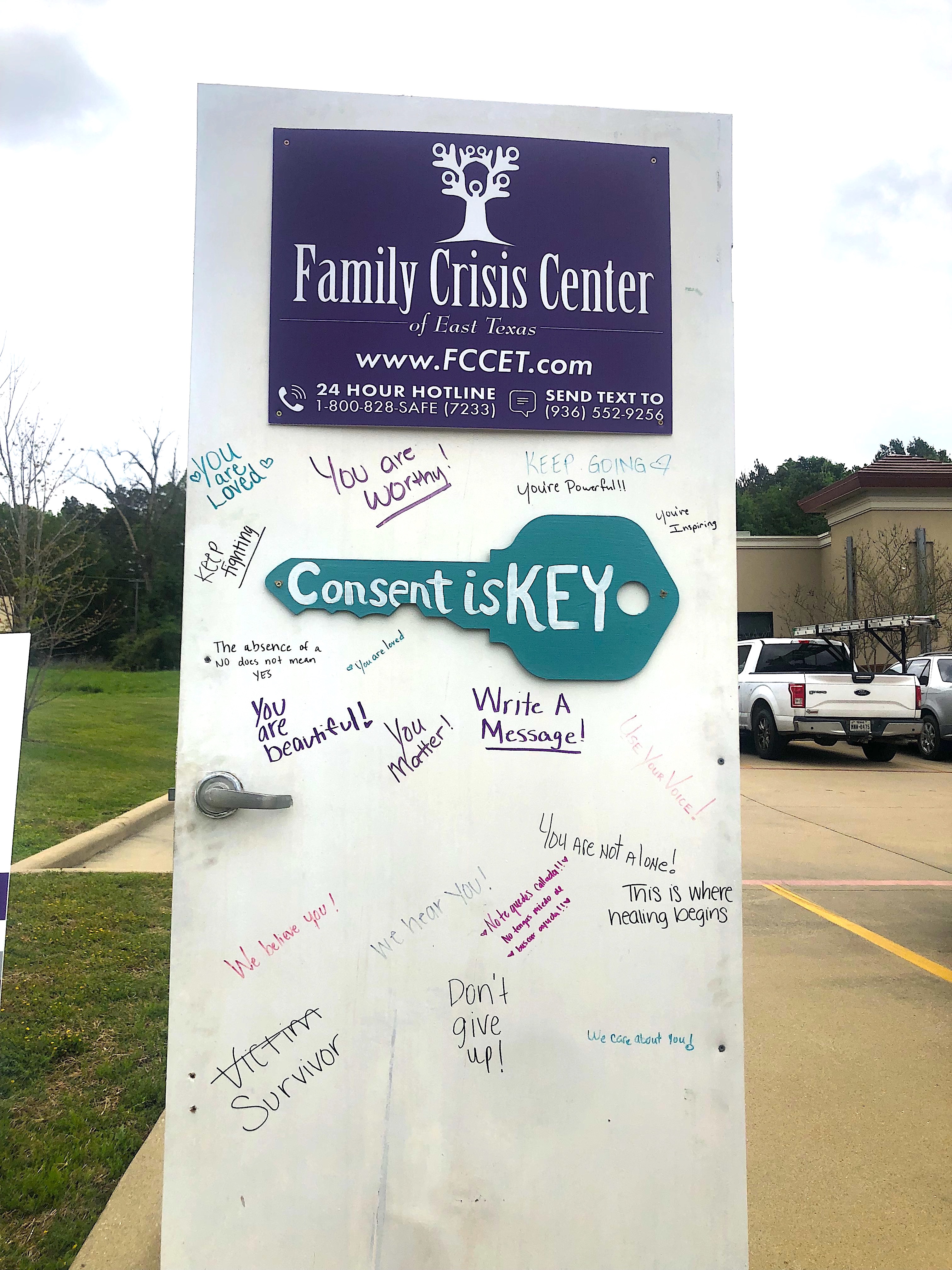 Sexual Assault Awareness Month Art Display at Cline Family Medicine 