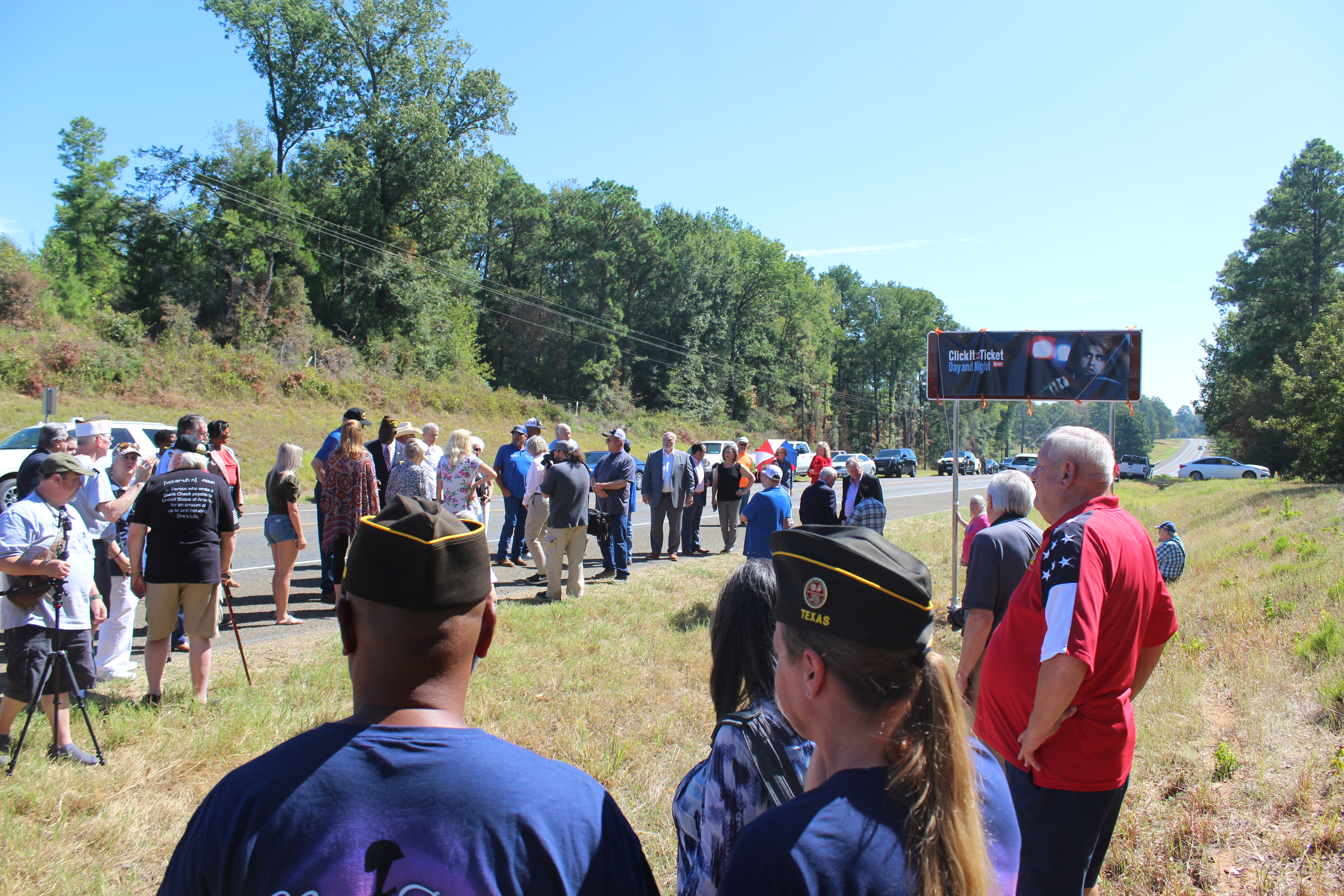 A large crowd was present at the unveiling of the new named portion of Highway 84 in Joaquin (Shannon James photo/ The Light and Champion) 