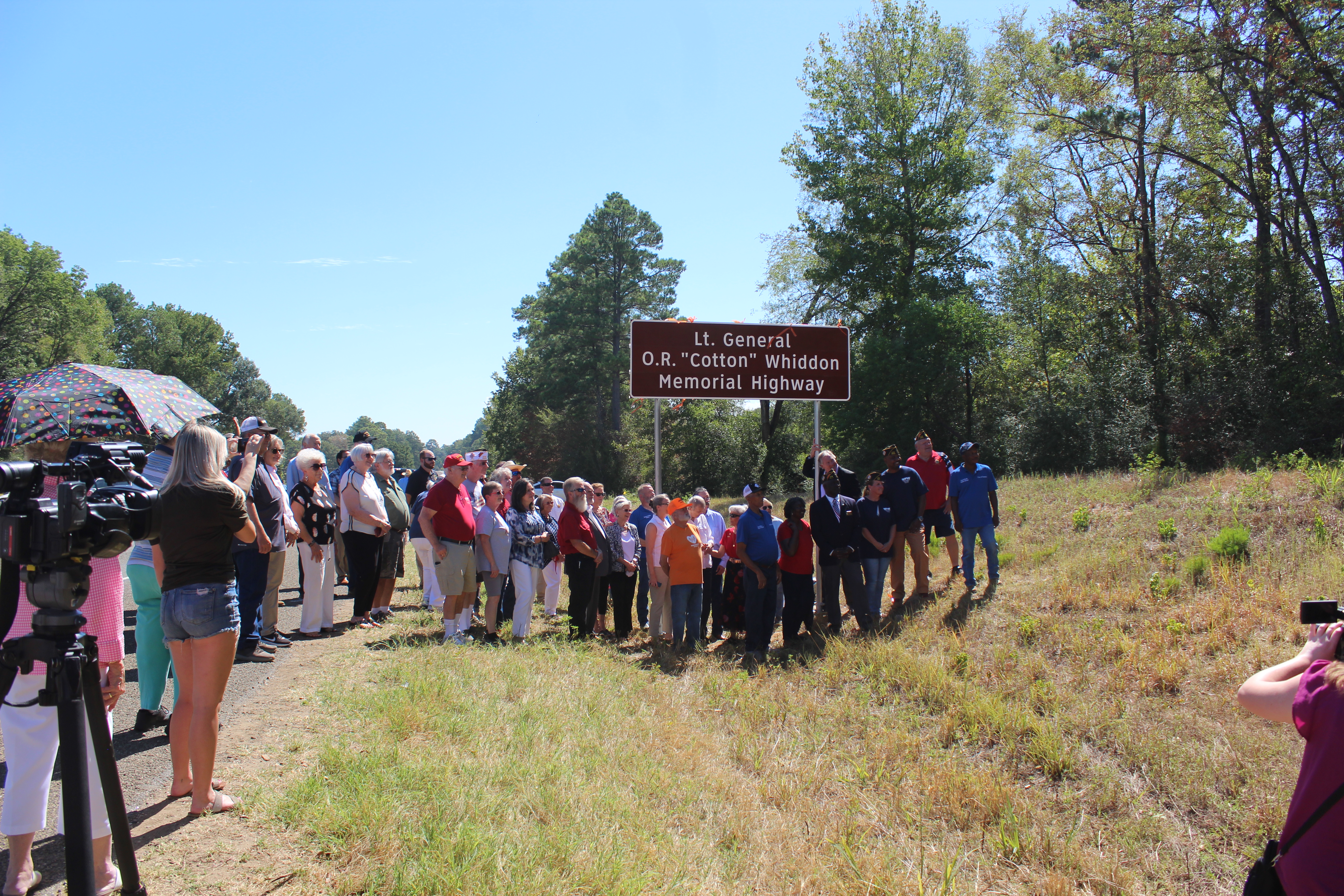 A large crowd was present at the unveiling of the new named portion of Highway 84 in Joaquin (Shannon James photo/ The Light and Champion) 