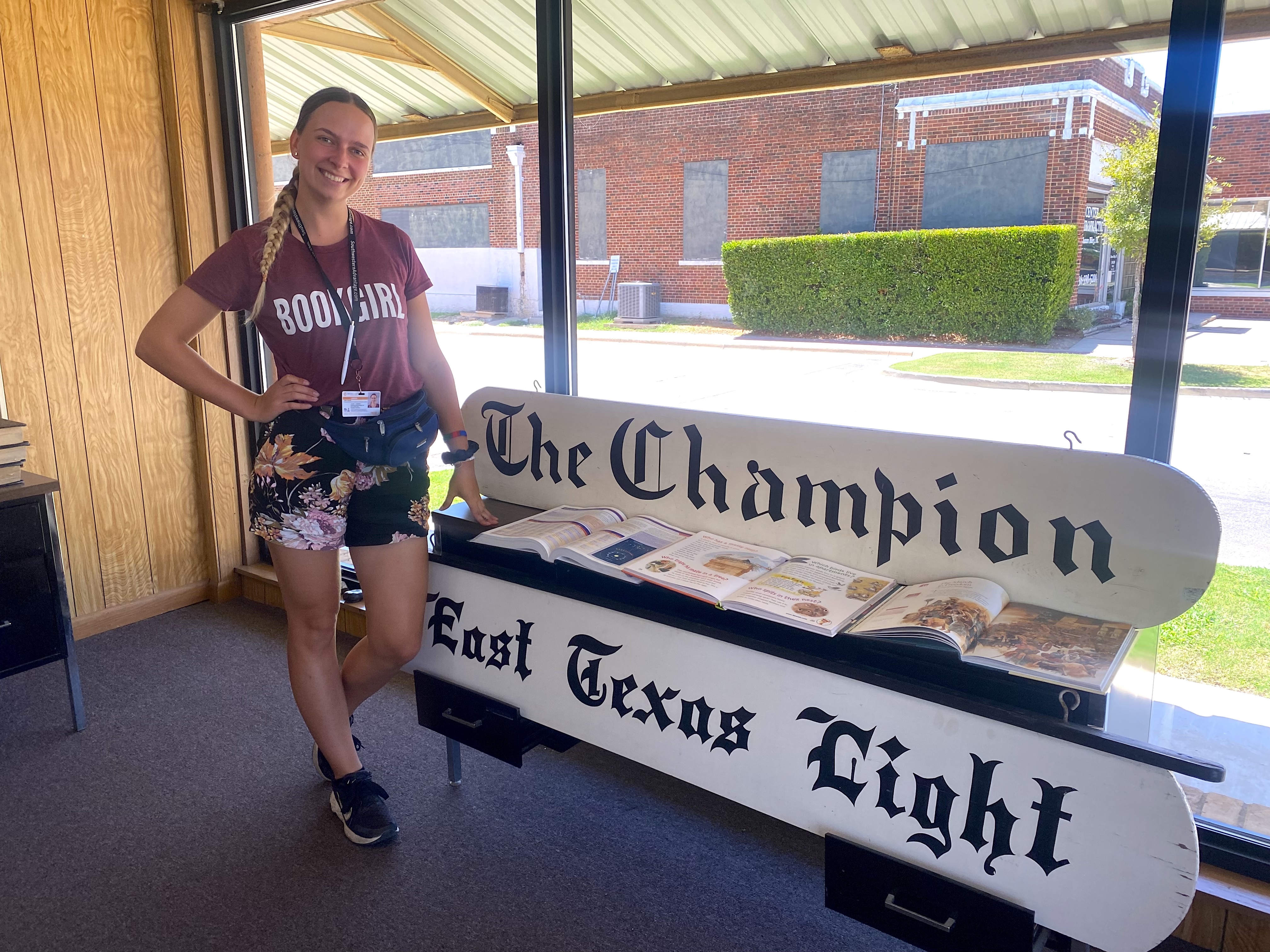 Linda stopped by to share her exchange program with the community on Monday August 14. (Shannon James/ The Light and Champion)