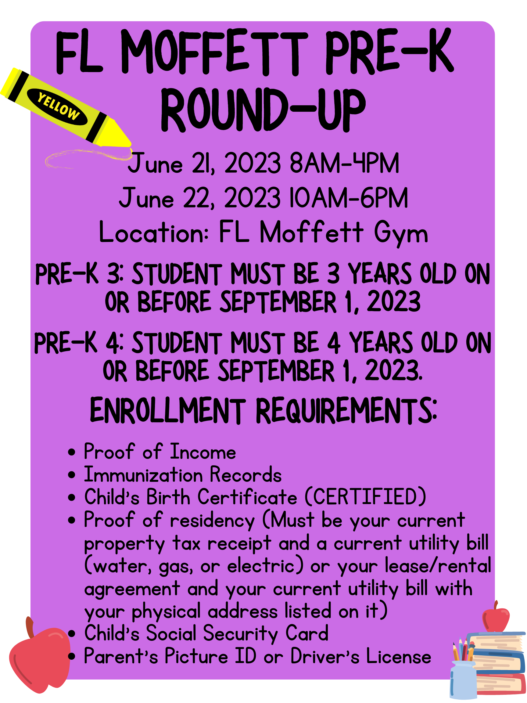 FL Moffett Pre-K Round-up: June 21-22