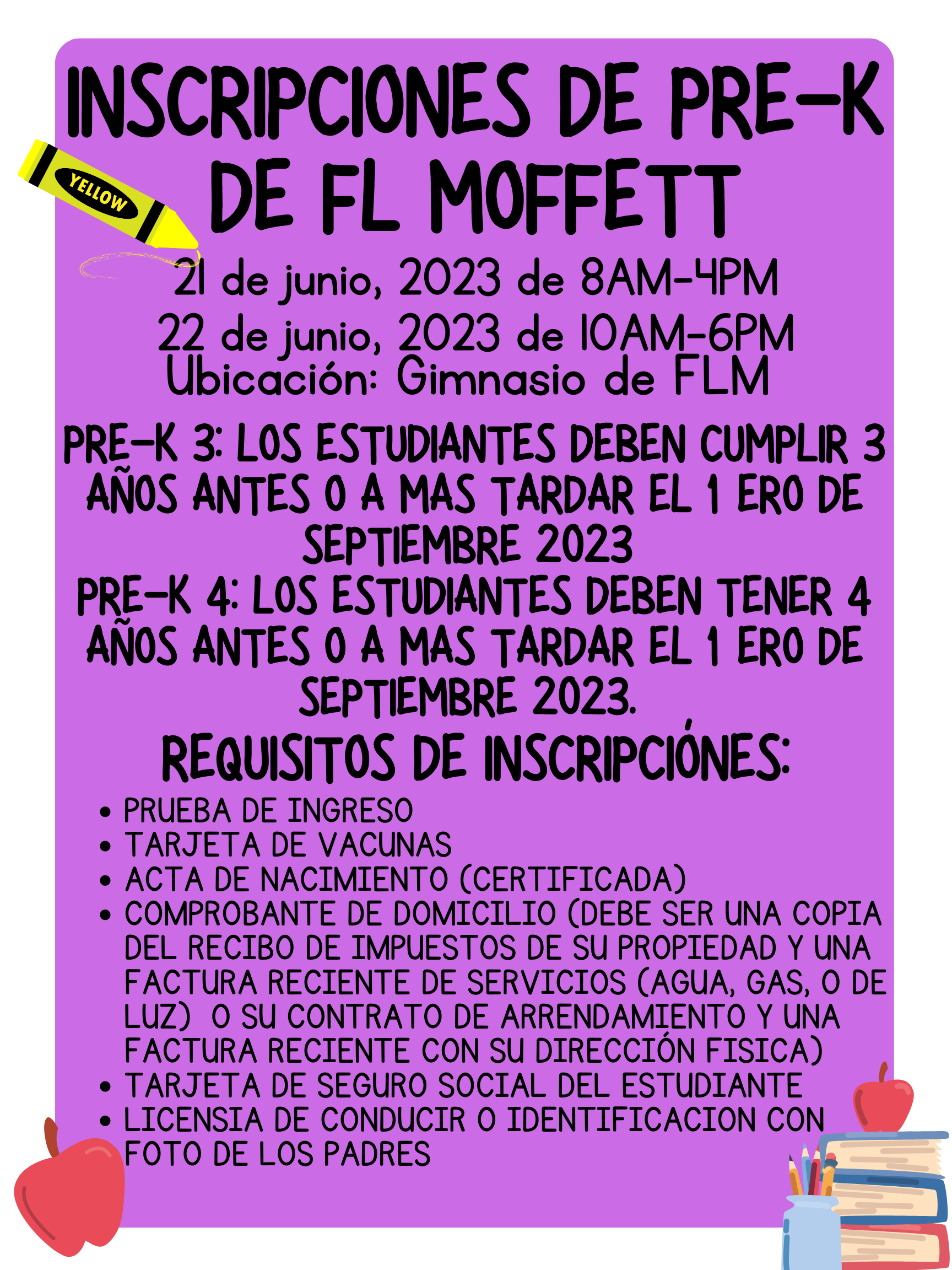 FL Moffett Pre-K Round-up: June 21-22