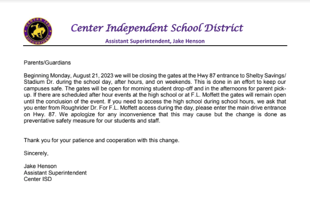 Hwy 87 Gate Closed beginning Aug 21