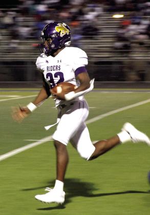 Center’s Kaden Dixon adding to his yardage for the season.The Center sophomore has amassed 1,719 yards on the regular season, scoring 162 points. On the defensive side, Dixon has 15 solo tackles to his credit.The Roughriders meet (Texarkana) Liberty-Eylau Friday night in Hallsville in the bi-district round of playoffs. (Leon Aldridge/Light and Champion 2022 season file photo)