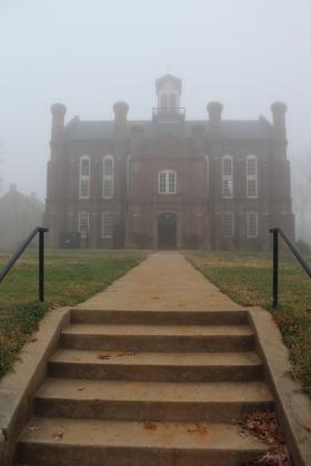 It was a foggy Friday morning on the square in downtown Center