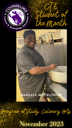 CTE Student of the Month, Markale McCollister