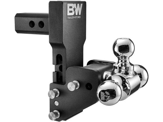 B&amp;W’s Tow and Stow trailer hitch is available in a variety drop/rise heights, shank sizes and with a rotating tri-ball assembly that allows for changing ball sizes quickly and easily. (Photo courtesy of B&amp;W)