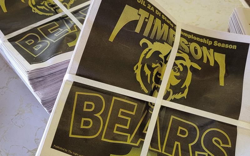 The new Timpson Bears State Championship special section included in this week’s newspaper. Dennis Phillips | Light and Champion