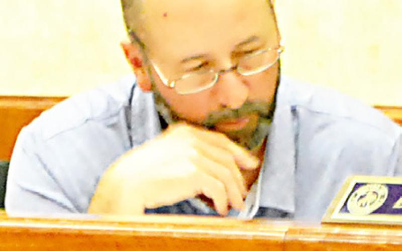 Superintendent Jake Henson studies some information presented during the CISD board’s meeting held Wednesday, Feb. 11. Maggie Vaughn | Light and Champion