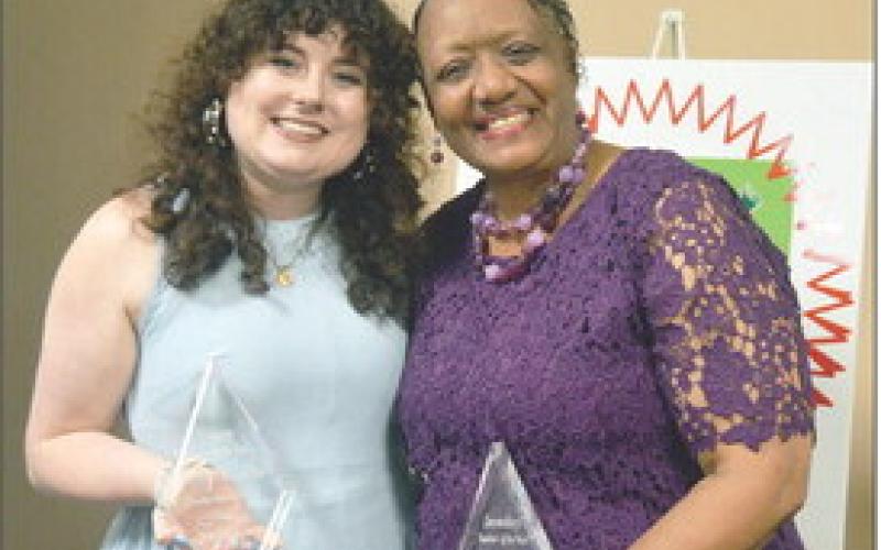 Haley Woodfin (left) of Tenaha Elementary School has been named Shelby County’s Elementary Teacher of the Year and Anita Williams of Center Middle School received the title of Shelby County’s Secondary Teacher of the Year. Zack Clark | Light and Champion