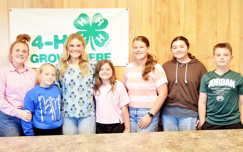At its first meeting of the year earlier this month, the Shelby County 4H Club announced its officers for the 2025-26 year. They will be (from left) Avery-Vice President, Della-Parliamentarian, Camille-President, Lakelee-Club Program/Activity Leader, Landree-Secretary, Mia-Reporter and Luke-Treasurer. David Danley | Light and Champion