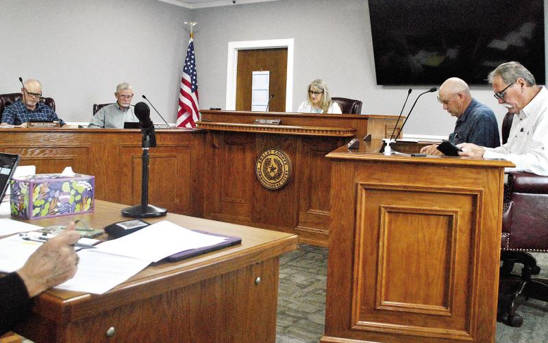 The Shelby County Commissioners Court considers the purchase of used in-car and body camera equipment from the Center Police Department. Chief Deputy Mike Hanson requested the move as a way to temporarily upgrade the sheriff’s of ceMs camera system. Lisa White | Light and Champion