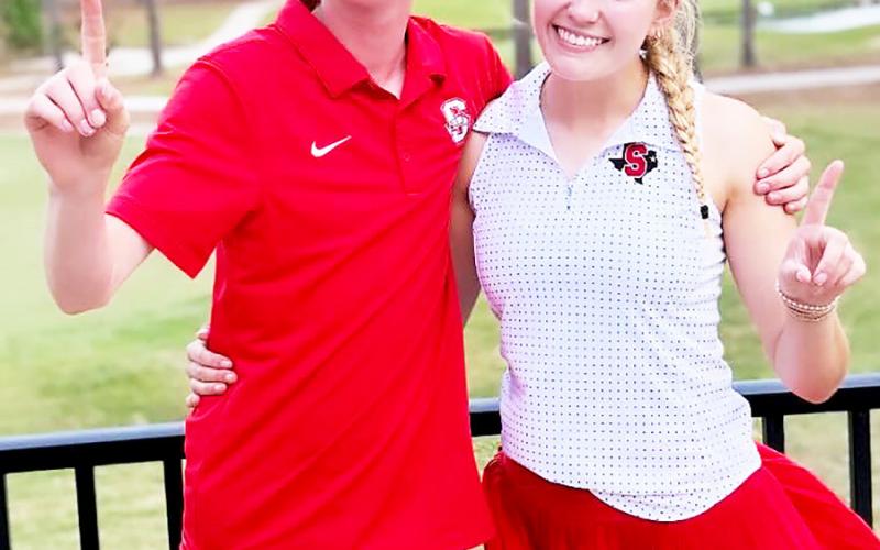 Shelbyville High School 1st Place golfers Cole Riggs and Addison Lloyd. Submitted | Light and Champion