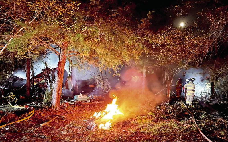 The JVFD responded to call Saturday for a travel tailer blaze.The fully engulfed trailer was a total loss. (JVFD courtesy photo)