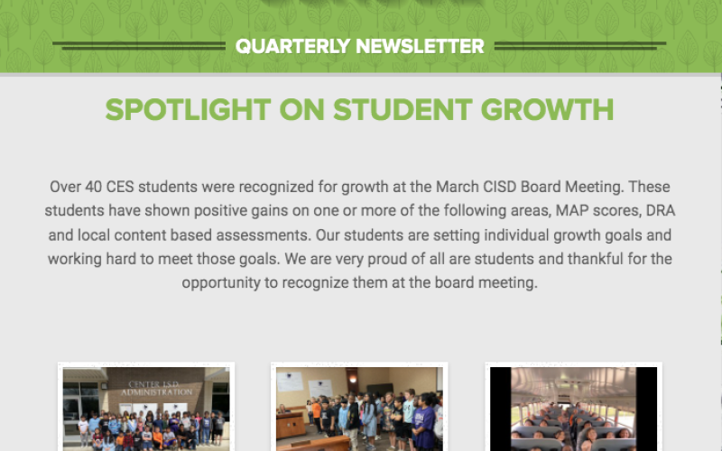 CISD Campuses Principal Quarterly Newsletters