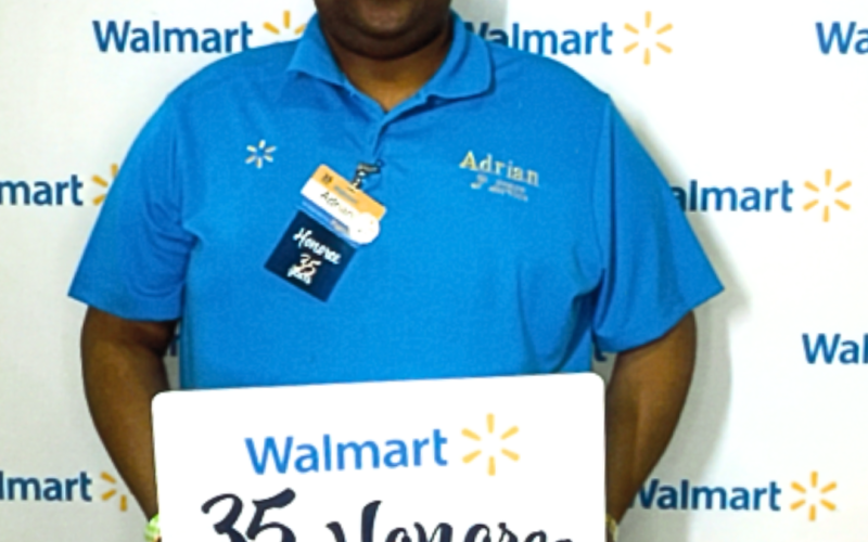 Adrian Allen Honored for 35 Years at Walmart