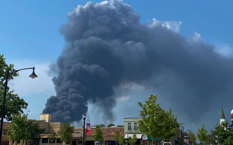 Portacool fire view from the downtown Center