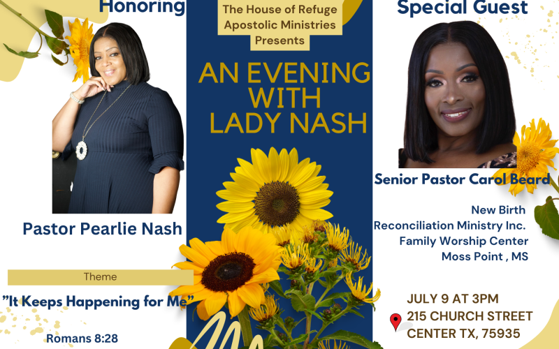 An Evening with Lady Nash honoring Pearlie Nash set for July 9