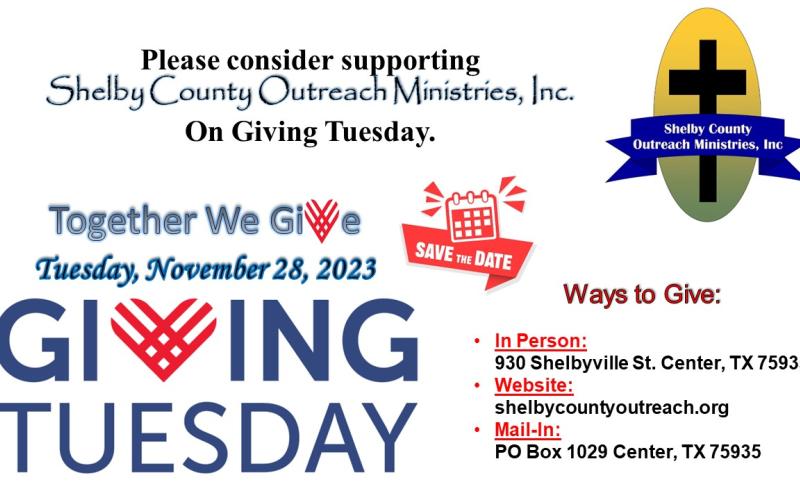 Shelby County Outreach Ministries Encourages Giving Back on Giving Tuesday