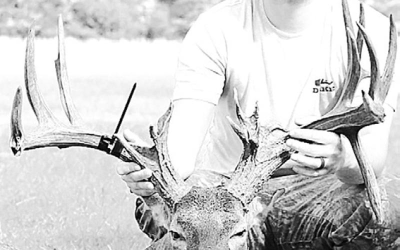 Brody Chapin’s 19-pointer is sure to rank among the top scoring free-range non-typicals taken this season. Chapin used rattling horns and a grunt call to lure the buck to within one yard of his stand. Courtesy Photo