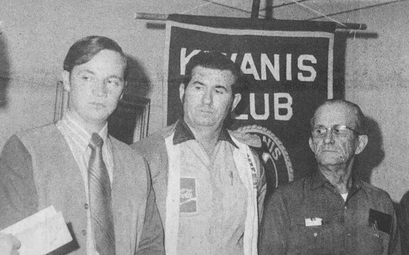 NEW MEMBERS AT CENTER KIWANIS CLUB – Bruce Carr (far left) welcomes new Kiwanis Club members (left to right) Joe Bill Mettaurer, Doyle Luman, Guy Parker and Winston Smith the club’s regular meeting last week held at the Lake Country Inn. Staff Photo