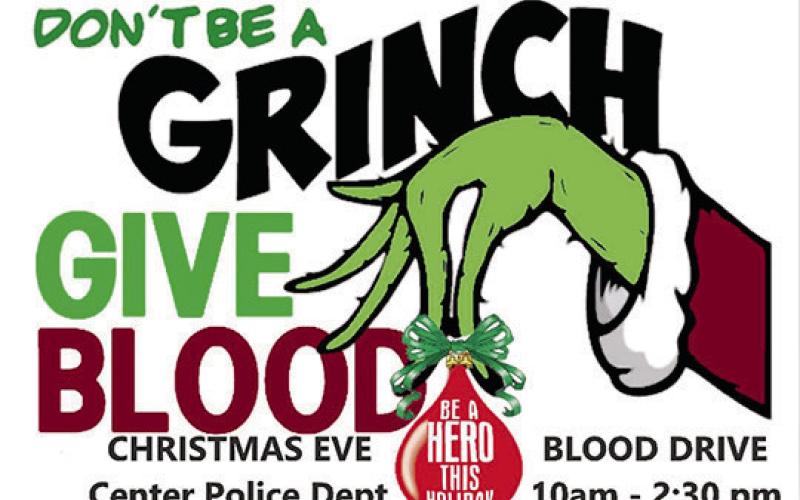 Center Police Dept. plans Christmas Eve blood drive