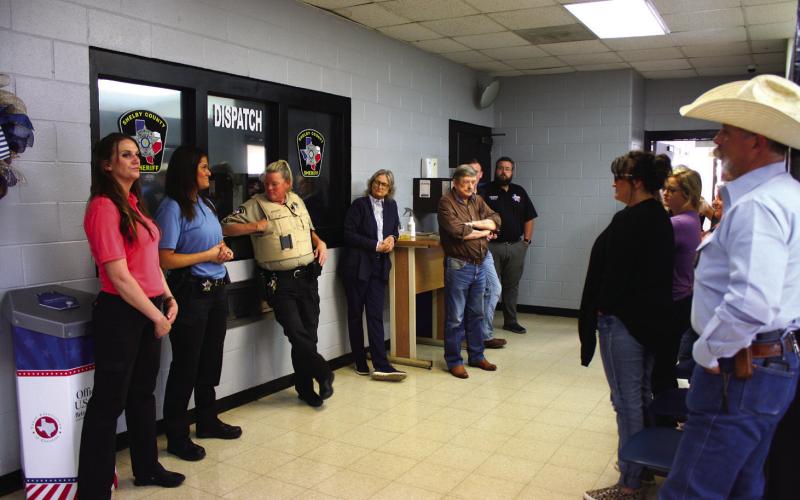 Chief Deputy Ruth Gonzales (second from the left) expressed her thoughts of gratitude before Sheriff Windham led a prayer.