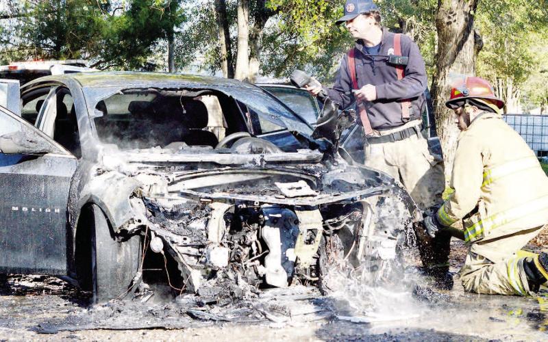 Vehicle destroyed by fire
