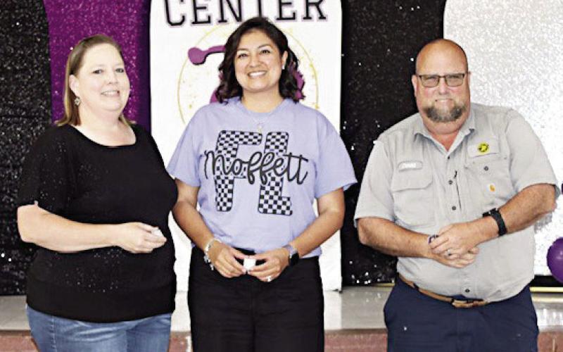Recognized by Center ISD for 15 years of service were Amy Windham, Vanessa Pineda and David Haley.