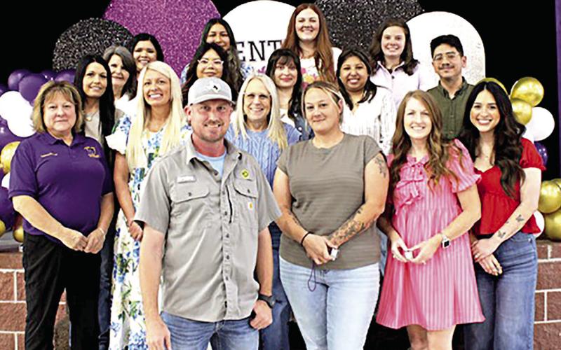 Recognized by Center ISD for 5 years of service were Jazmin Alvarado, Ana Angel, Cassie Belrose, Brandy Benneeld, Baylea Cockrell, Jayne Crain, Joc elyn Garcia, Taylor Garcia, Edith Gonzalez Arcivar, Shellie Hayes, Felipe Hernandez, Heather Hughes, Dean Lester, Valerie Moore, Laura Mueller, Deborah Norris, Wendy Spence, Rani Tomlin, Dianne Truitt, and Bradley White.