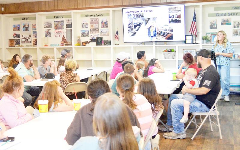 At the Shelby County 4H 2025 inaugural meeting earlier this month Camille Greer gave the members and prospective members a presentation about her experiences as part of the prestigious Livestock Ambassadors program, which included a trip to Japan to study the Japanese livestock industry. The 4H program is open to youth from third grade up to grade 12. Meetings are held each first Monday of the month at the Shelby County AgriLife Extension building at 266 Nacogdoches St. David Danley | Light and Champion