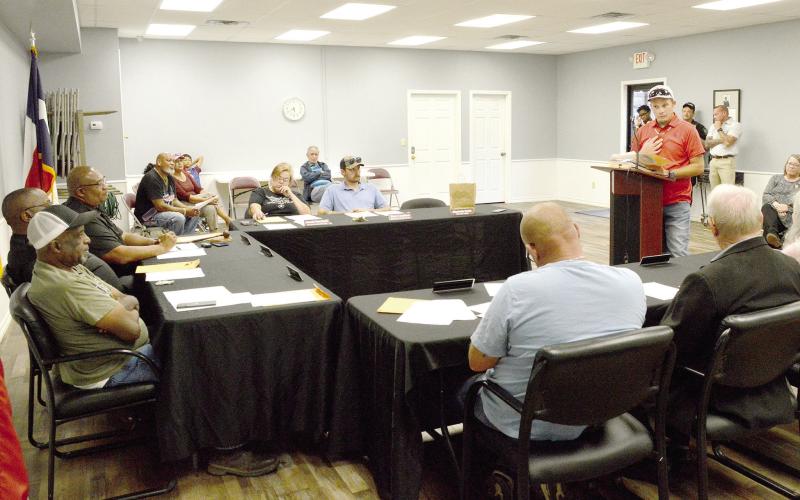 Jake Metcalf, former Tenaha city police chief, addressed the city council during its October meeting concerning some complainants he had against the city. David Danley | Light and Champion