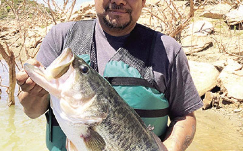 Ross Gomez with the 13.22 pound Toyota ShareLunker he caught while fishing from the public dock at Sam Wahl Recreation Area on Lake Alan Henry in February 2023. The fish produced nearly 34,000 fingerlings during its brief stay at the TFFC and was released back into Alan Henry the following April. TPWD Photo