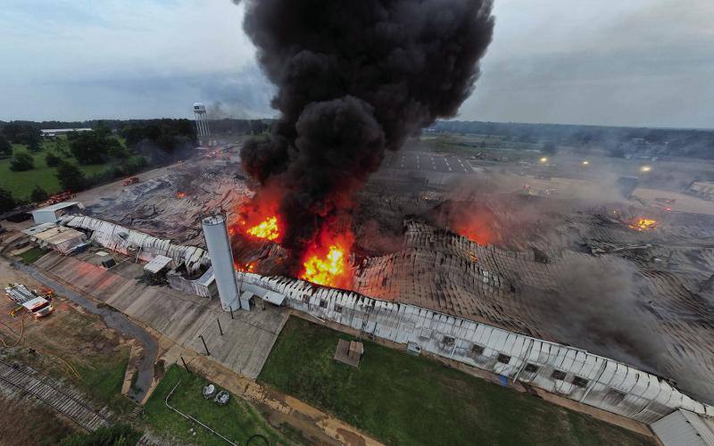 Fire destroys building at Portacool manufacturing