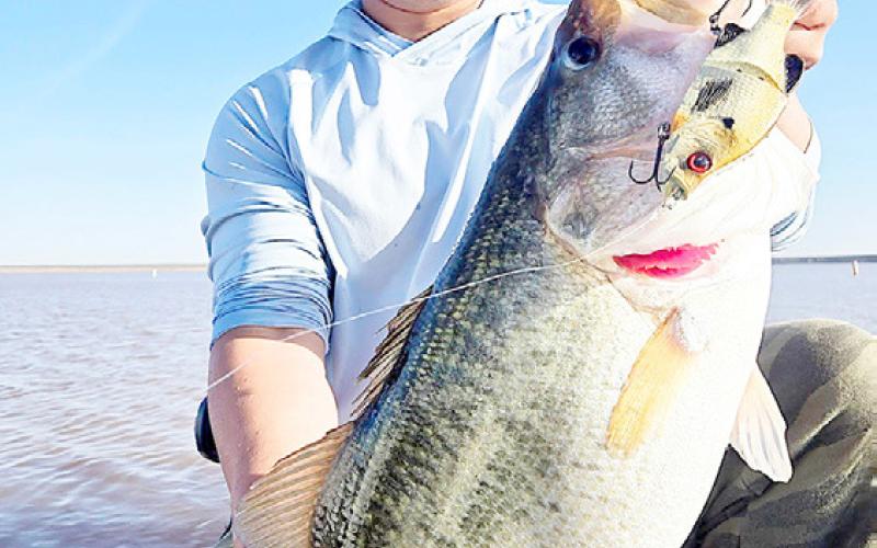 Lawrence Lee with his 13.10 pound Toyota Legacy Lunker caught recently at Lake J.B. Thomas. Lee has caught three Legacy class fish during the current 2026 collection season. Photo courtesy, Christian Gladfelter