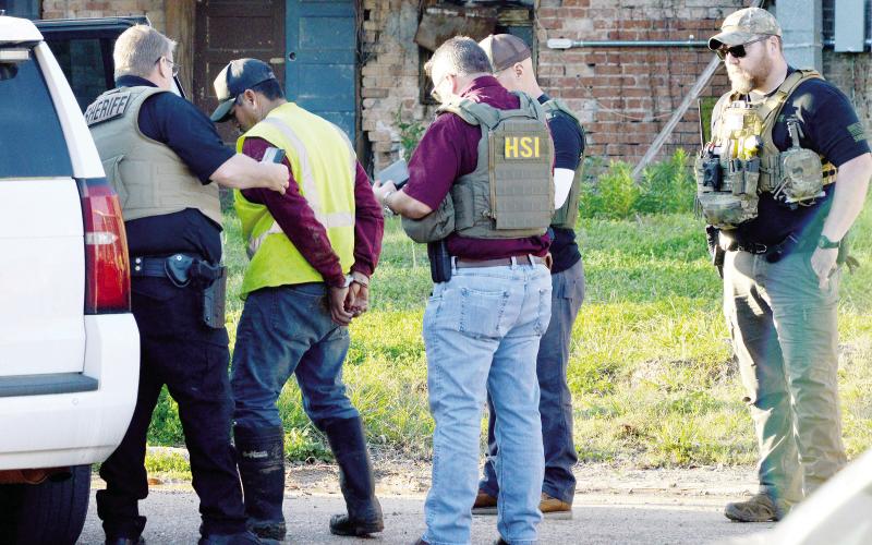 ICE agents were conducting operations throughout Shelby County last week assisted by local and area law enforcement agencies. This detention occurred in Timpson. David Danley | Light and Champion