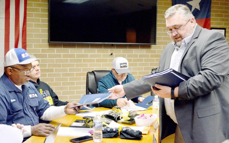 Dan Rainey of Goff &amp;amp; Herrington presents the Timpson ISD board of trustees with its audit report at its January meeting. Zack Clark | Light and Champion