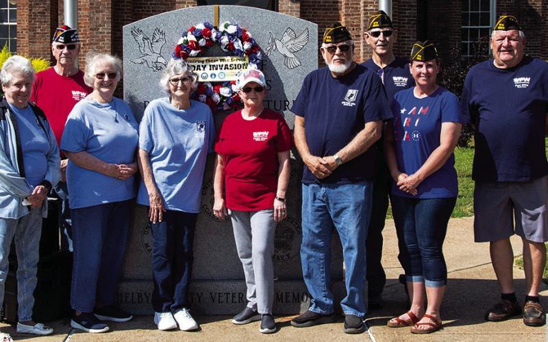 VFW Post 8904 Veterans and Auxiliary members gathered Tuesday at the Veterans Memorial on the Historic County Courthouse grounds to remember, D-Day, June 6, 1944. (VFW Post 8904 photo)