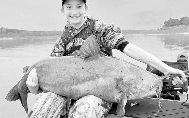 Oliver boated a 41.43-pound blue cat during the Central Texas Catfish Trail Classic held Dec. 12-13 at Lake Belton. The fish is a pending Junior Angler Lake Record for the 12,000 acre reservoir near Temple. William Oliver Photo