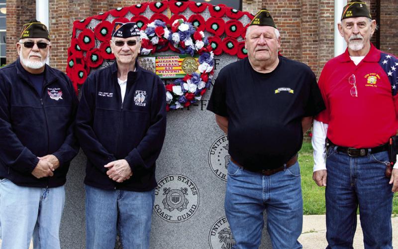 Four Vietnam Veterans were present for the remembrance last week. They were Ike Reeves, U.S. Navy; Larry Hume U.S. Air Force; Mike Wulf, U.S.Army; and Kenneth Ramsey,U.S.Army. (Leon Aldridge Photo/The Light and Champion)