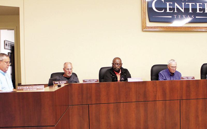 The Center city council reviews the minutes of its previous meeting at its April 27 meeting. Lisa White | Light and Champion