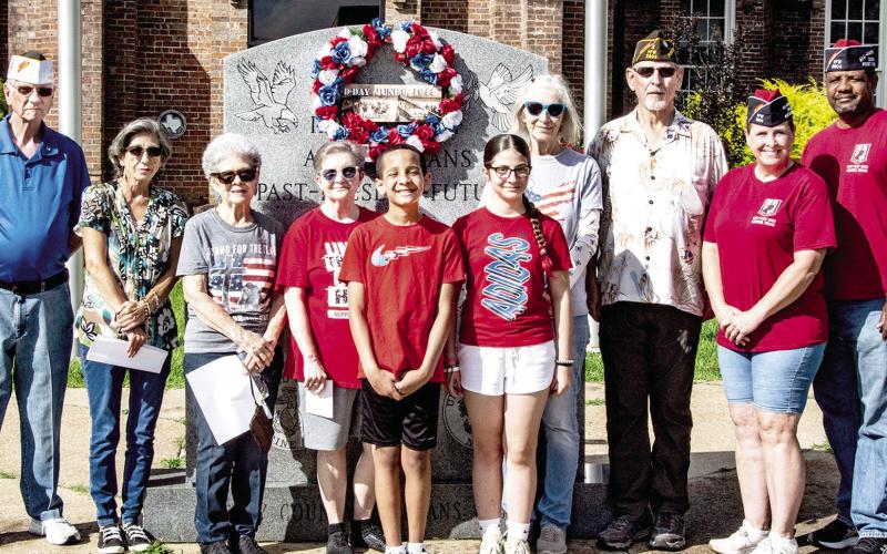 Attending the event were (left to right) Post Adjutant Larry Hume, Brenda Lucas, Shirley Shofner, Theresa Hume, Dylan Roberts, Amelia Redd (visiting from Tennessee), Jan Ramsey, Life Member Kenneth Ramsey, Post Quartermaster Mary Roberts, and Post Commander Derrick Roberts. Submitted | Light and Champion