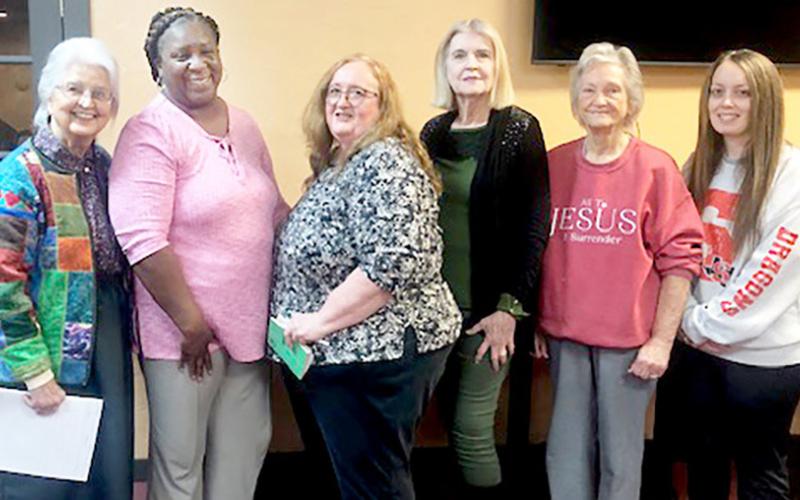 The WoodmenLife Lodge 250 held their installation of officers on Jan. 19. Angela Lawson conducted the ceremony and installed the new officers. They are, from left: Ellen Manning, Secretary; Jennifer Ingram, President; Angela Lawson, Vice-President; Laura Rowe, Auditor; Venorah Mc-Swain, Auditor; and Ashton Askew, Treasurer. Submitted | Light and Champion
